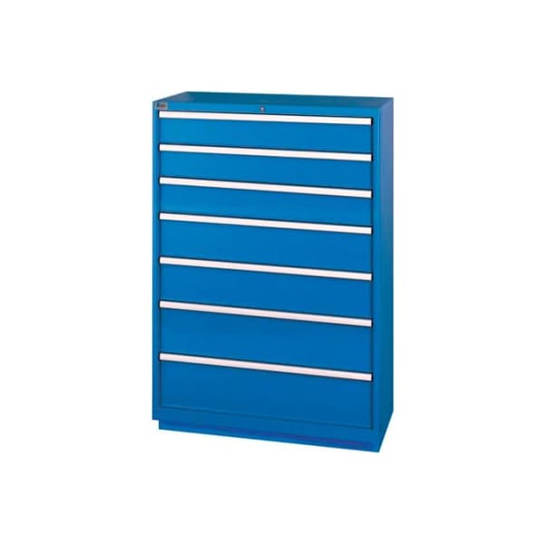 Lista International Lista 7 Drawer Shallow Depth Cabinet - Bright Blue, Individual Lock XSHS1350-0702BBRG - main